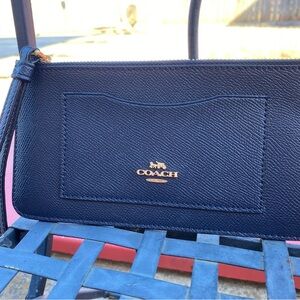 Coach Black Leather Wallet Clutch 8”x4”